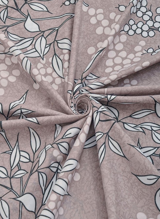 Arrabi Brown Floral Polycotton Breathable 350 TC King Superfine Bedsheet with 2 Pillow Covers - 98 x 85 inches - Image 4