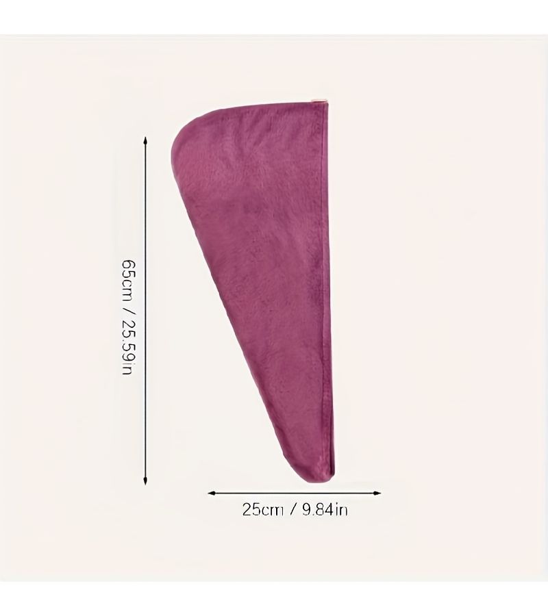 2 Pack Purple Vintage Hair Drying Towel Quick Dry Bath Wrap Cap For Women - Image 5