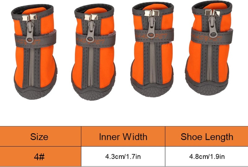 Dog Soft Sole Shoes, Breathable Pet Boots with Reflective Strips, Non Slip Hiking Shoes for Outdoor Dogs (4#) - Image 4