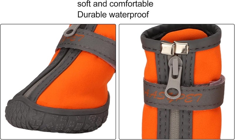 Dog Soft Sole Shoes, Breathable Pet Boots with Reflective Strips, Non Slip Hiking Shoes for Outdoor Dogs (4#) - Image 3