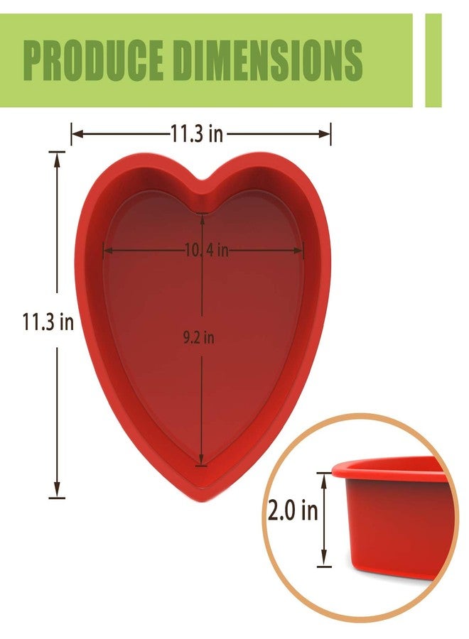 SILIVO Silicone Heart Shaped Cake Pans - 11 Inch Large Nonstick Heart Cake Pans for Cakes and Brownies - Image 3
