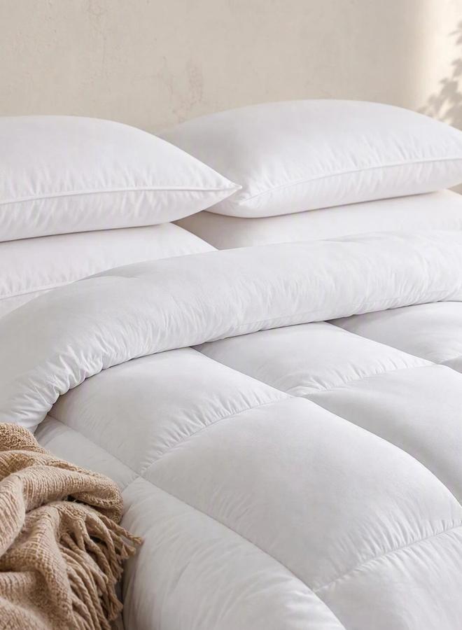 ستايلي غطاء لحاف مفرد سادة، 150x200 سم - أبيض أوف وايت - Image 3