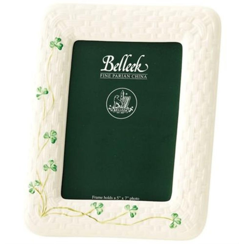 Belleek Shamrock 5"" x 7"" Photo Frame  White  China