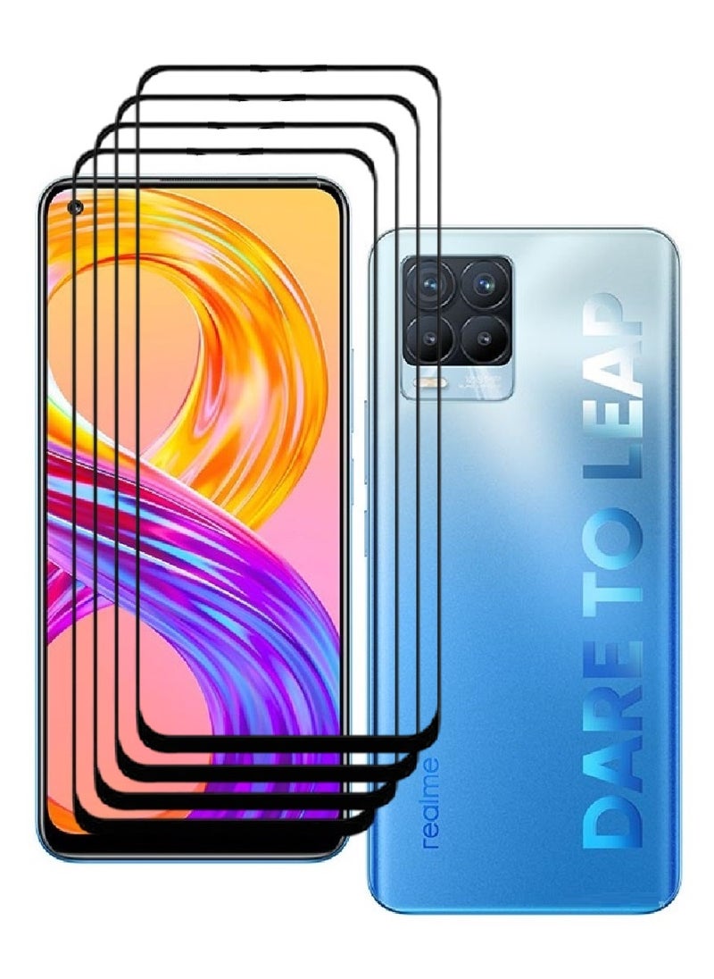 AINA 4 Pieces Tempered Glass Screen Protector 5D Designed For Realme 8 Pro Full Glue Edge to Edge Full Screen Coverage And Bubble Free - Image 1
