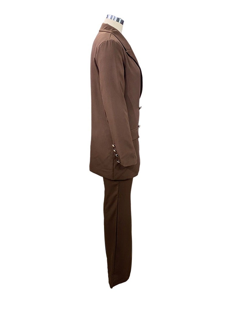 Shougu New Solid Color Casual Suit Set  - Image 3