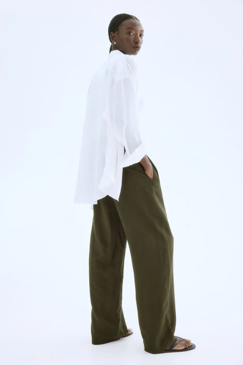 اتش اند ام Linen-blend trousers