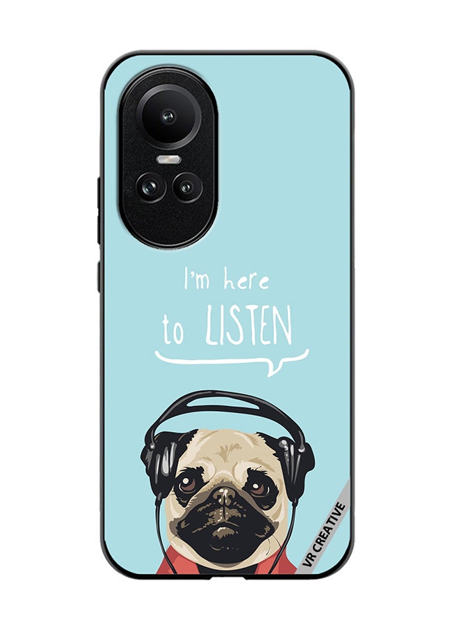 Protective Case Cover For Oppo Reno 10 Pro Pug Life Design Multicolour