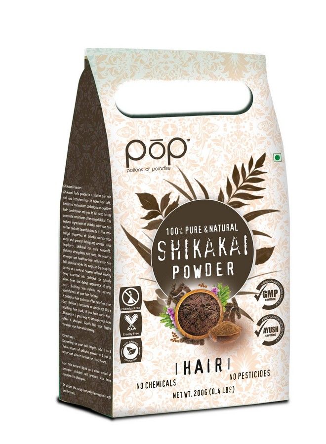 POP (Potions of Paradise) Potions Of Paradise Shikakai Powder For Hair Growth And Conditioning 200 Grams - Image 1