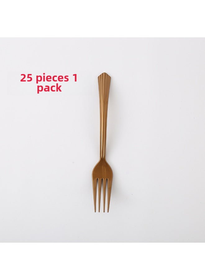 Bronzing Black Polka Dot Tableware Thickened Paper Cup Pie Paper Plate Golden Knife, Fork And Spoon Paper Towel Party Decorative Supplies Set - Image 1