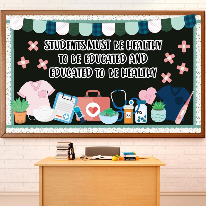 Naozinebi Healthy Bulletin Board Set Healthcare Workers Nurses Classroom Decorations Medical RN Cutouts for Students Doctor Hospital Nursing School Kindergarten Back to School RN Party Wall Supplies - Image 2