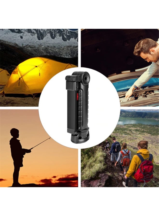 Foldable LED Light COB Rechargeable Handheld FlashLight Magnetic Base Rotate and 5 Modes LED Hook Hanging Inspection Work Light for Camping Hiking Car Repair Household and Outdoor Use Torch - Image 5