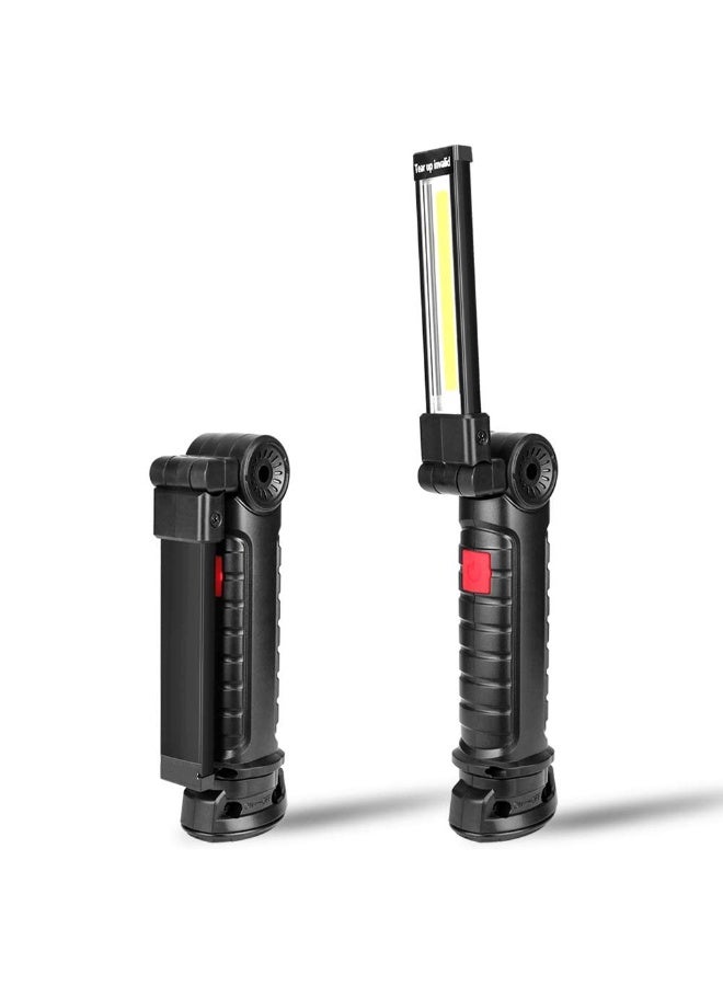 Foldable LED Light COB Rechargeable Handheld FlashLight Magnetic Base Rotate and 5 Modes LED Hook Hanging Inspection Work Light for Camping Hiking Car Repair Household and Outdoor Use Torch - Image 1