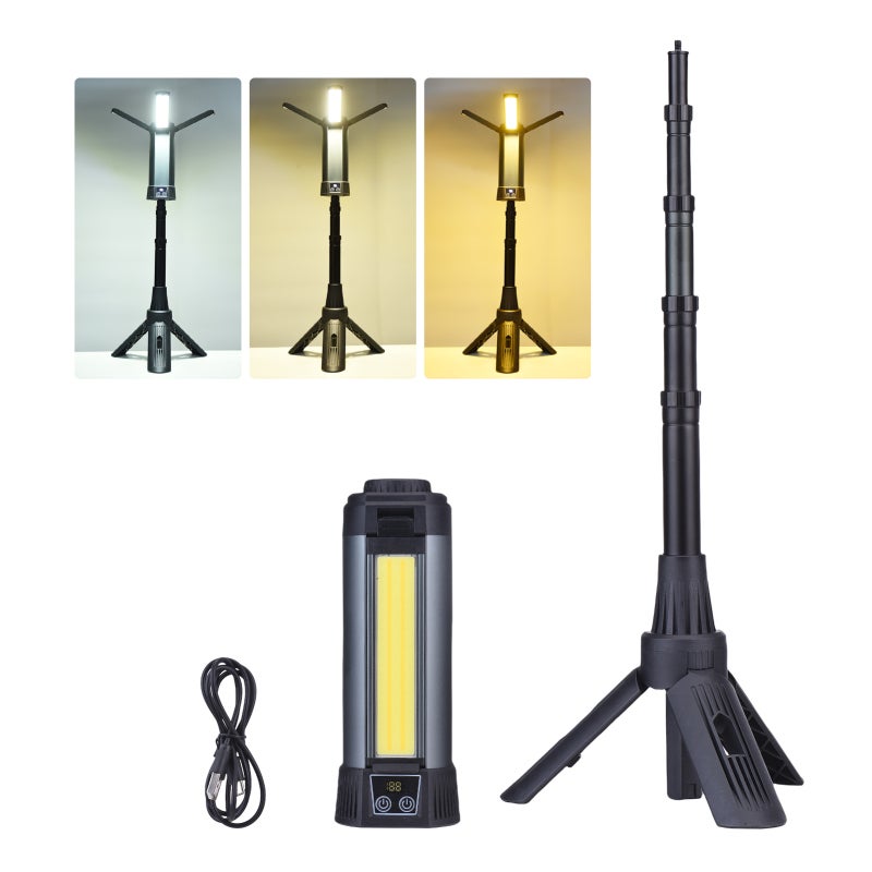 Cob LED Work Light 6000mAh Lithium-Ion Battery 7 Lighting Modes Magnetic Base Work Light - Adjustable 90° Vertical 270° Horizontal Rotation Rechargeable Portable Lantern for Camping Outdoor Car Repair - Image 2