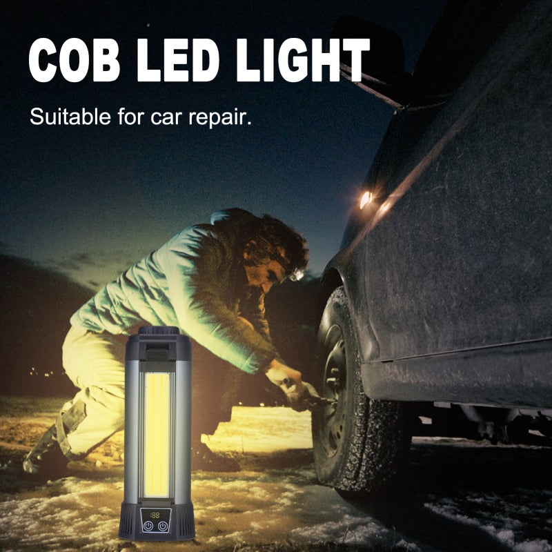 Cob LED Work Light 6000mAh Lithium-Ion Battery 7 Lighting Modes Magnetic Base Work Light - Adjustable 90° Vertical 270° Horizontal Rotation Rechargeable Portable Lantern for Camping Outdoor Car Repair - Image 4