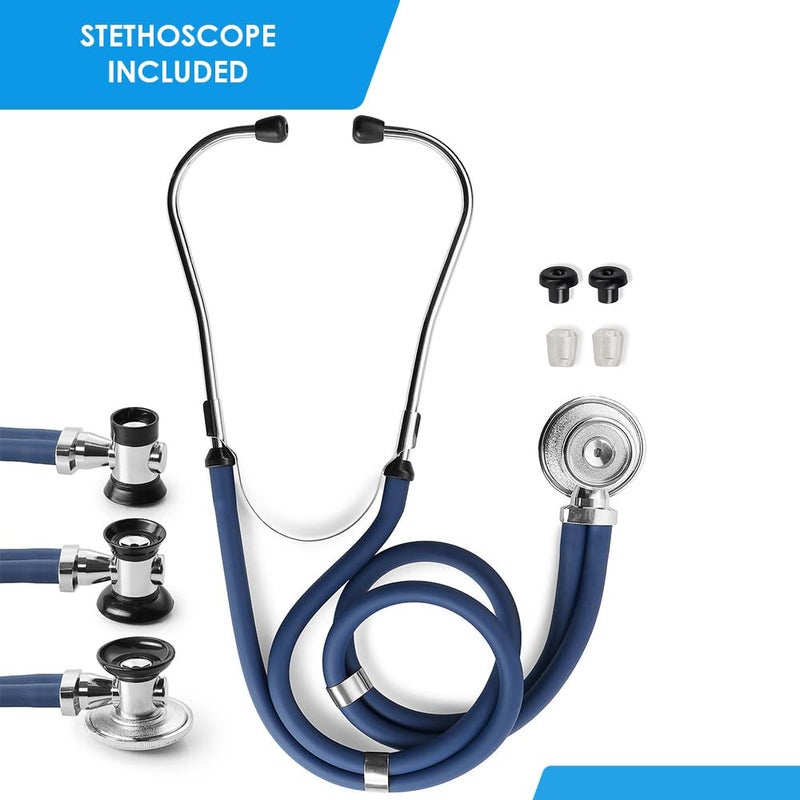 PRIMACARE بريمكير DS9181BL مقياس ضغط الدم الأنيوريد المحترف و سماعة سبراغ راباتور اليدوية مع طقم ضغط الدم مع كفة وحقيبة حمل زرقاء - Image 5