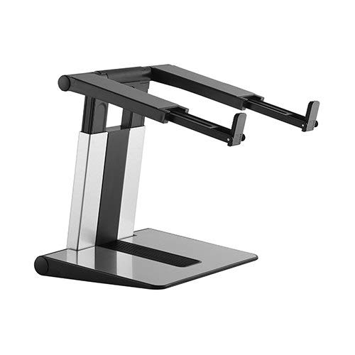 LIONS HEAD Traders Lions Head Adjustable Laptop Stand with Tabletop Laptop Stand Ergonomic Foldable Portable Laptop Stand Holder Compatible for MacBook, HP, Dell, Lenovo & All Other Notebook (Sliver) with Black - Image 1