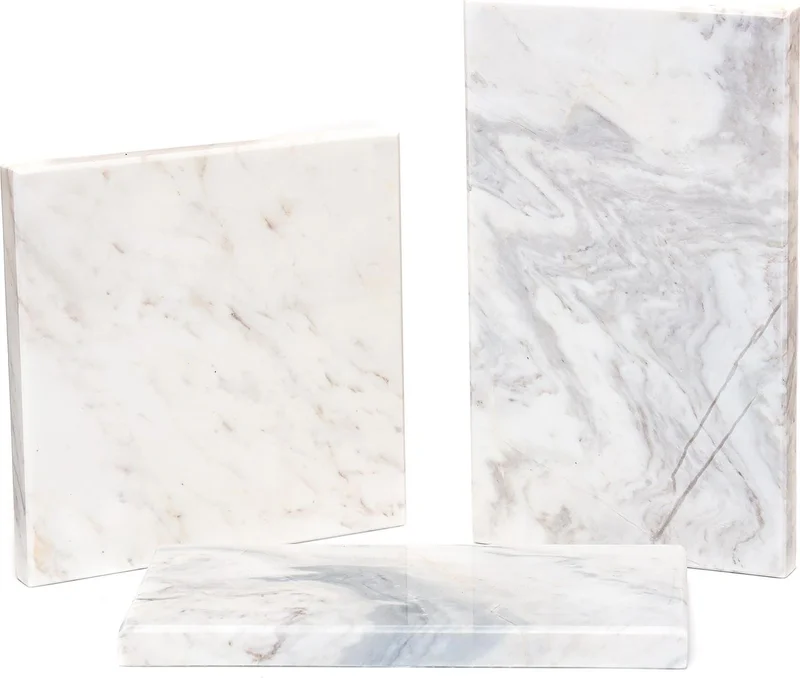 Missi Decorative Presentation Gray Waves Natural Marble Stone - 27 x 16 cm