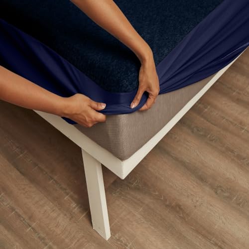 Wakefit Cotton Feel Ultra Soft Waterproof Mattress Protector | Breathable - Hypoallergenic Mattresses Cover 78" x 48" - Diwan, Blue - Image 1