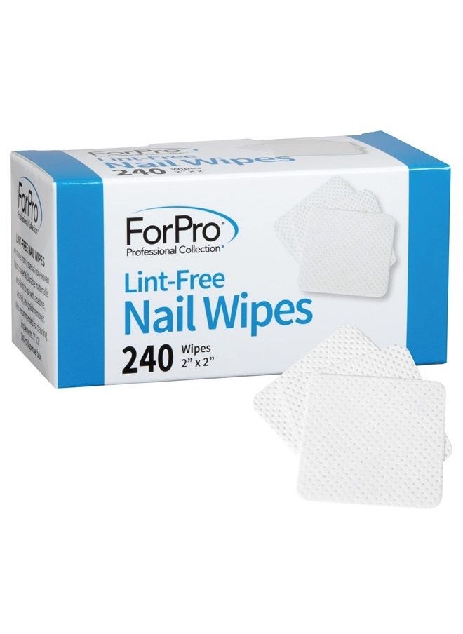 ForPro Professional Collection ForPro Lint-Free Nail Wipes, 2" x 2", Non-Woven Fabric Nail Wipes for Nail Polish Removal, White, 240-Count  - Image 1
