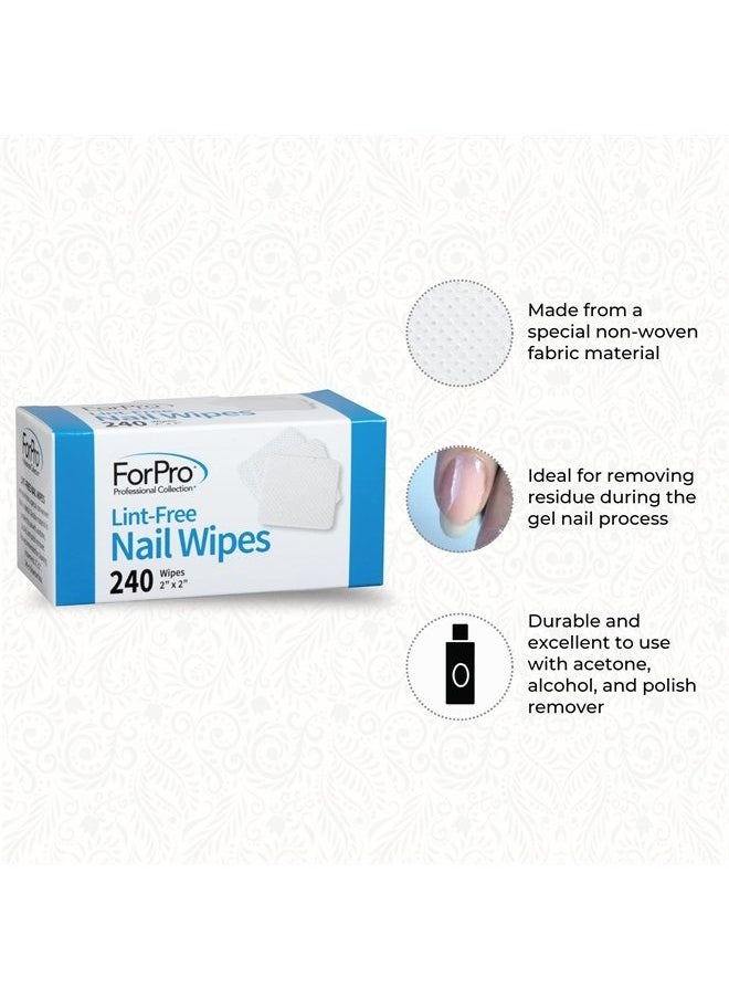 ForPro Professional Collection ForPro Lint-Free Nail Wipes, 2" x 2", Non-Woven Fabric Nail Wipes for Nail Polish Removal, White, 240-Count  - Image 5