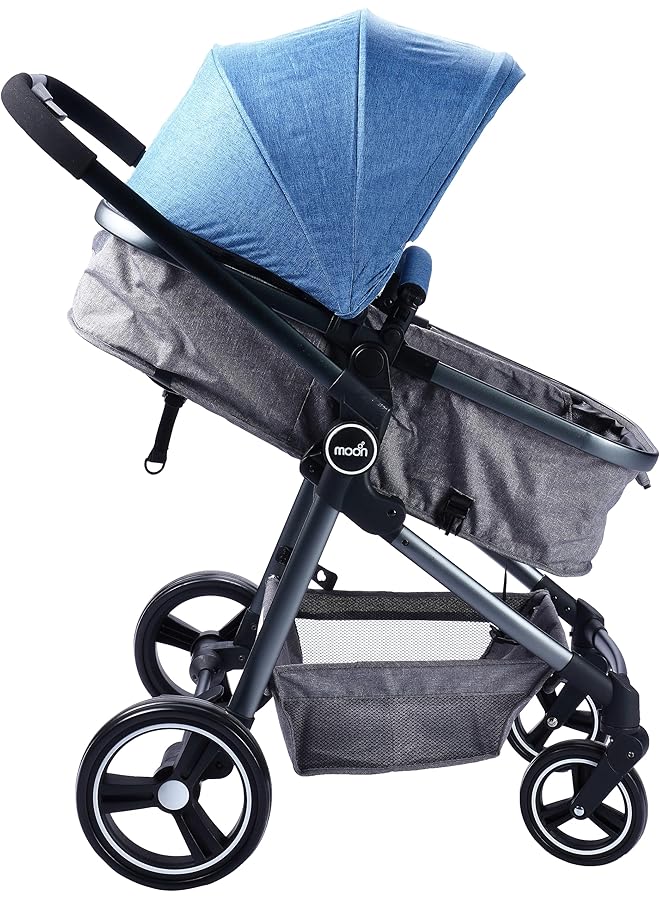 إيروريكس عربة أطفال برو 2 في 1 باللون الأزرق + حقيبة ظهر حفاضات دينيس - Image 2