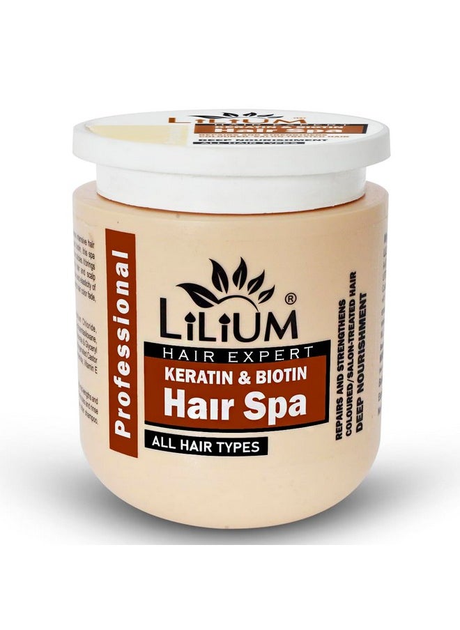 ليليوم هيربال Lilium Keratin & Biotin Hair Spa 800Ml | قناع شعر احترافي | يصلح ويقوي الشعر المصبوغ/المعالج في الصالونات | تغذية عميقة وتنعيم | التحكم في التلف  - Image 1