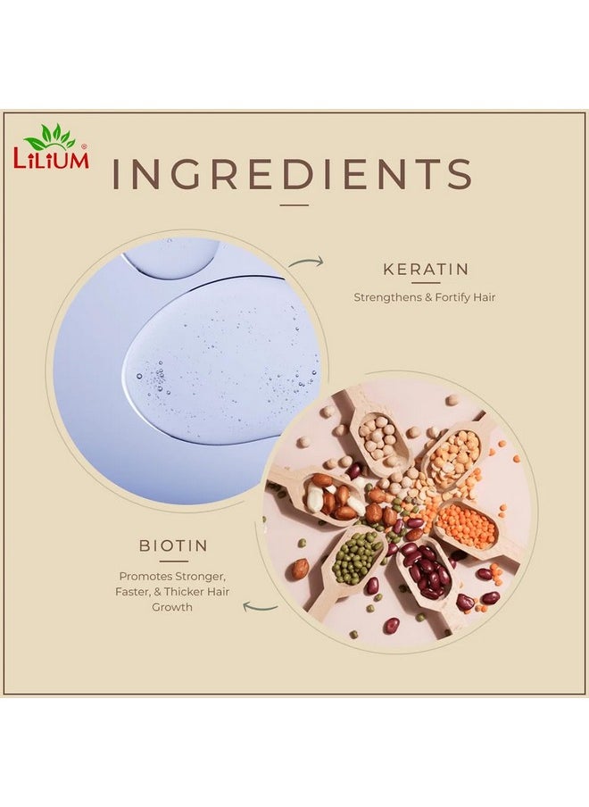 ليليوم هيربال Lilium Keratin & Biotin Hair Spa 800Ml | قناع شعر احترافي | يصلح ويقوي الشعر المصبوغ/المعالج في الصالونات | تغذية عميقة وتنعيم | التحكم في التلف  - Image 3