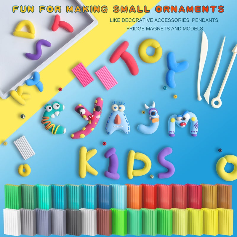 CyAJM Polymer Clay 60 Colors, Modeling Clay for Kids Oven Baked Model Clay Non-Sticky with Sculpting Tools DIY Starter Kits,and Accessories - Image 4