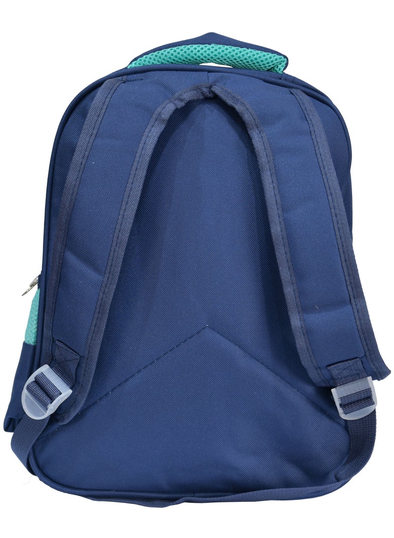 High quality nylon school backpack for boys, Navy Blue & Cyan - Image 4
