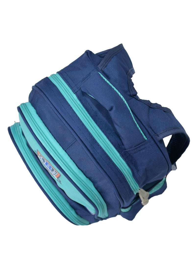 High quality nylon school backpack for boys, Navy Blue & Cyan - Image 5