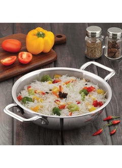 VINOD VINOD PLATINUM TRIPLY STAINLESS STEEL EXTRA DEEP KADAI/KADHAI WITH STAINLESS STEEL LID - 2.5 LITRES (22 CM), VTK022, COOKING POT, FRYPAN, CASSEROLE  - Image 5