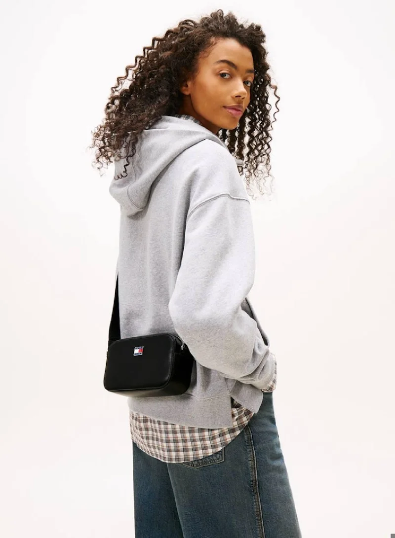 TOMMY JEANS Black Essential Metal Logo Crossbody Camera Bag for Women | Best Price UAE