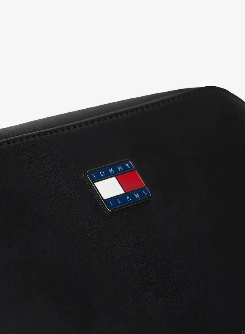 Tommy Jeans Black Essential Metal Logo Crossbody Camera Bag for Women | Best Price UAE