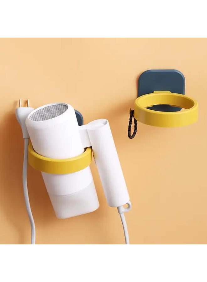 White Wall Mounted Hair Dryer Holder Non Drill Bathroom Storage Organizer Hanging Stand - Image 3
