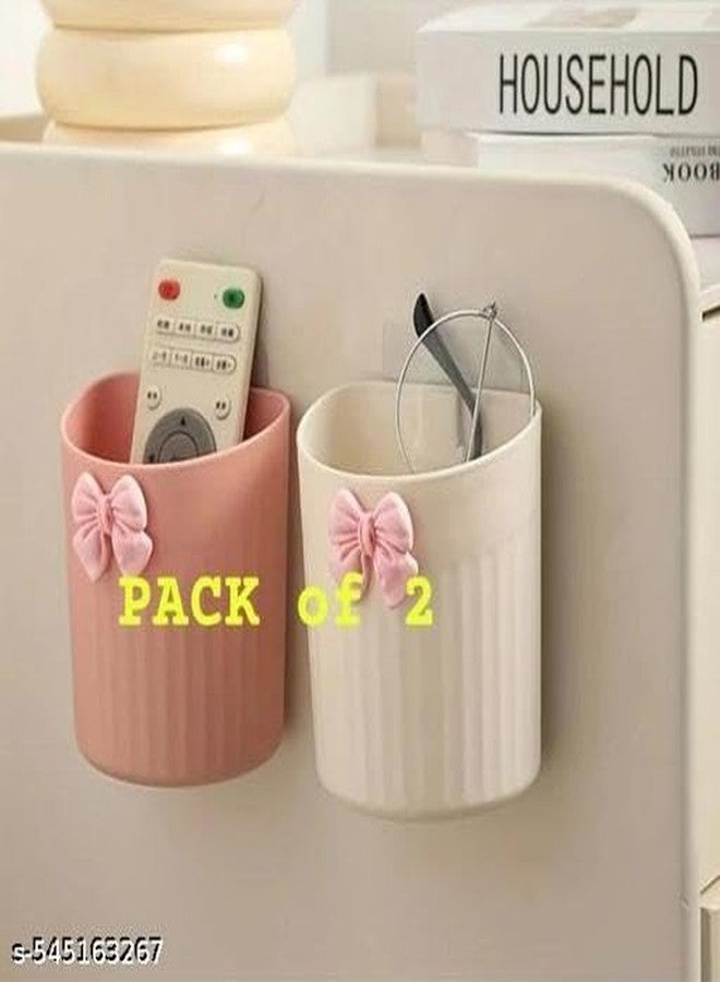 2PIS Combo (White + Pink) SELF Adhesive Pencil Holder/Tumbler Holder/Remote Holder /(Pack of 2)(2PIS + Tumbler Holder)/13_KP2463 - Image 5