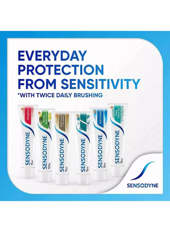 Sensodyne Toothpaste for Sensitive Teeth, Daily Care, Extra Fresh Flavour, 50 ml - Image 3