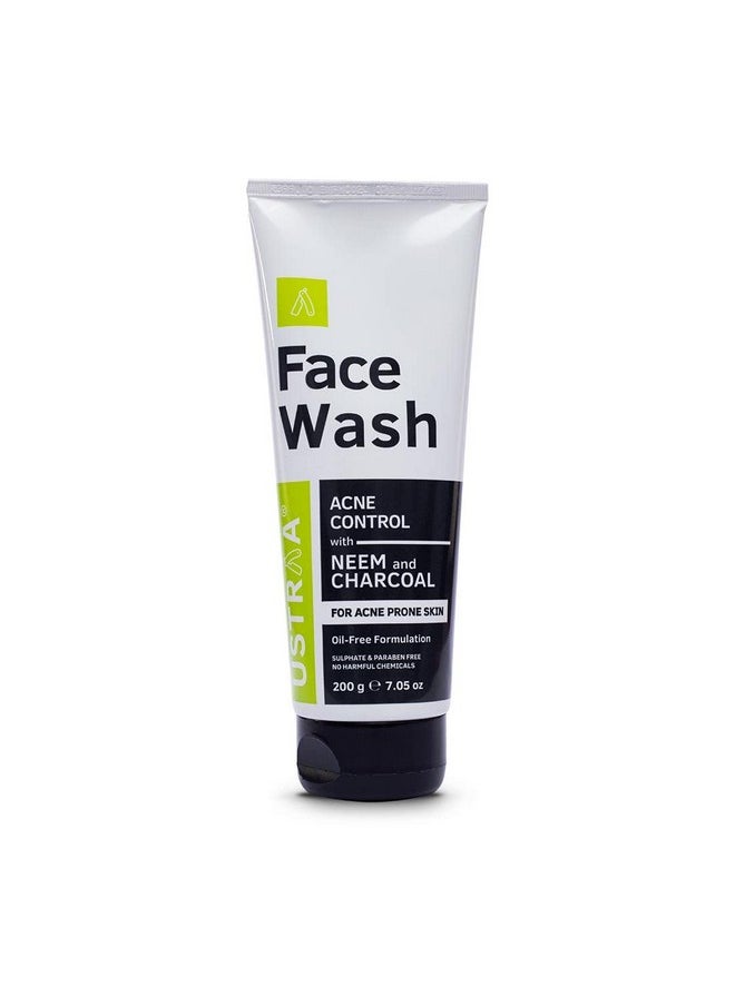 Ustraa - Face Wash Acne Control With Neem & Charcoal 200G Oil Control Prevents Acne & Detan Face Cream For Men 50G For Effective Tan Removal & Even Skin Tone Without Bleach - Image 1