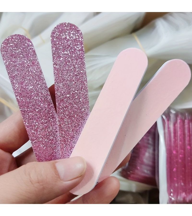 12pcs Pink Nail Care Set Polishing Nail File Buffing Stick Heart Sponge Block Unscented Manicure And Pedicure Tools Kit - Image 4