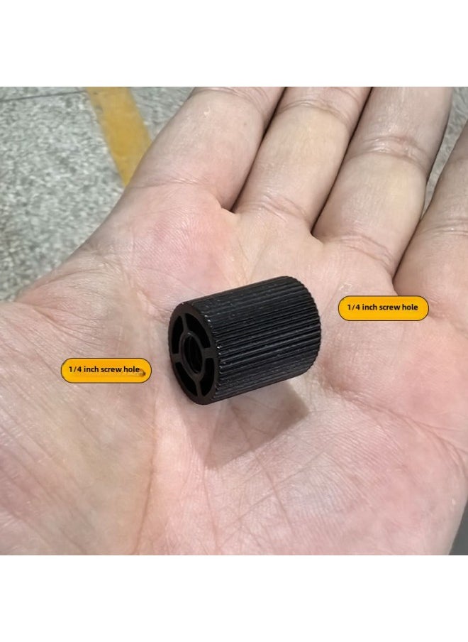 Generic 1/4 Turn 1/4 Screw Pan/tilt Bracket Replaces Mobile Phone Universal Wheel Adapter Pea Pods Connection Anti-tooth Accessories-Body Color:Adapter Cylinder (double 1/4 Screw Hole)  - Image 1