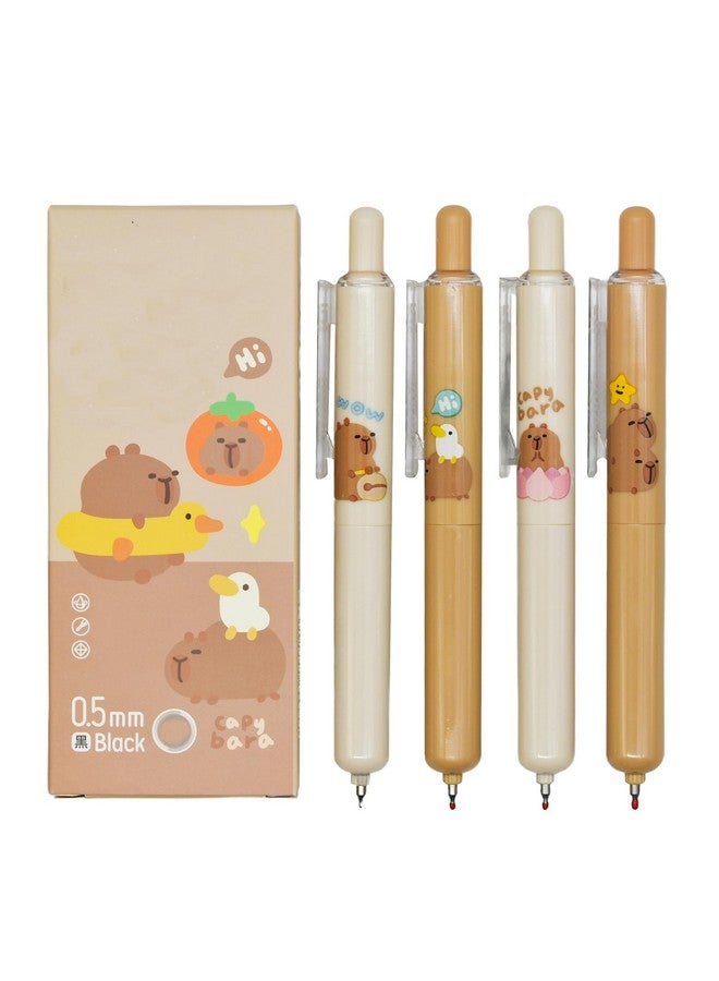 Maydahui Maydahui 8 Pcs Cute Capybara Mini Pens Small Pocket Pens 4.85 inch/12.3 cm Retractable Stubby Pens Short Fat Pen Kawaii Pen Balck Ink for Notebook School Office Party Favors  - Image 1