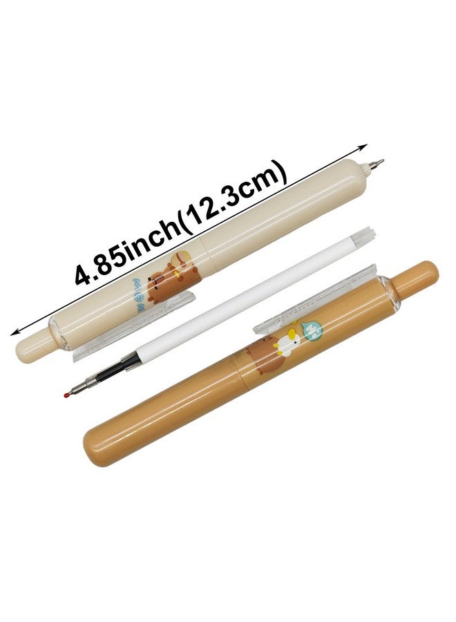 Maydahui Maydahui 8 Pcs Cute Capybara Mini Pens Small Pocket Pens 4.85 inch/12.3 cm Retractable Stubby Pens Short Fat Pen Kawaii Pen Balck Ink for Notebook School Office Party Favors  - Image 2