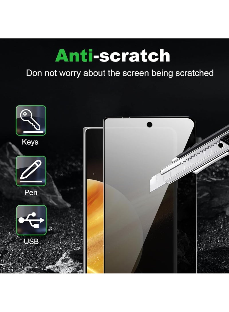 General Privacy Screen Protector Compatible with Honor Magic V3 5G, [2 Pack] Tempered Glass and [2 Pack] Camera Lens Protector, Anti-Scratch 9H Hardness Bubble-Free  - Image 3