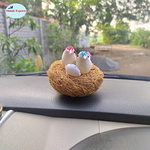 SHINDE EXPORTS Decorative Artificial Birds Nest Hanging Made of Natural Grass Best for Balcony Home Decor and Gifting (Design 2), Bird - Image 3