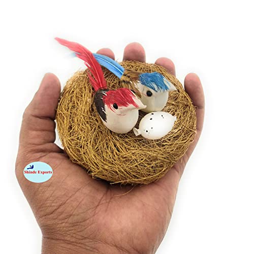 SHINDE EXPORTS Decorative Artificial Birds Nest Hanging Made of Natural Grass Best for Balcony Home Decor and Gifting (Design 2), Bird - Image 2