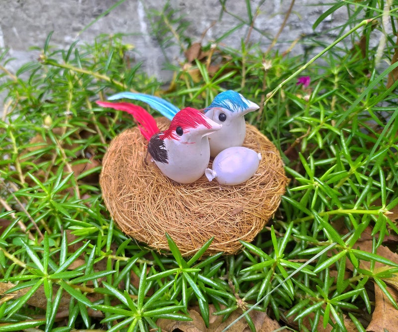 SHINDE EXPORTS Decorative Artificial Birds Nest Hanging Made of Natural Grass Best for Balcony Home Decor and Gifting (Design 2), Bird - Image 1