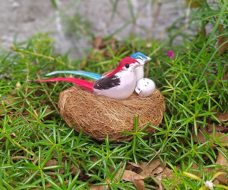 SHINDE EXPORTS Decorative Artificial Birds Nest Hanging Made of Natural Grass Best for Balcony Home Decor and Gifting (Design 2), Bird - Image 4