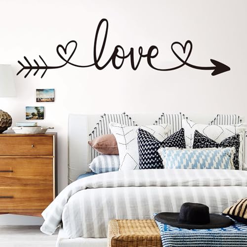 AnFigure Love Quotes Wall Stickers: Inspirational Vinyl Art Couples Wall Decals for Home Bedroom Bathroom Living Room - Love Arrow 25"X7" - Image 4