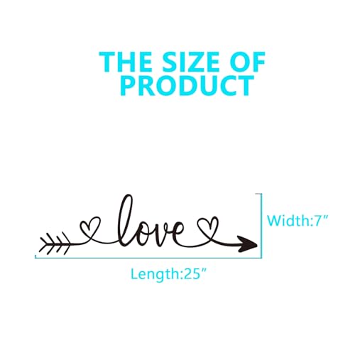 AnFigure Love Quotes Wall Stickers: Inspirational Vinyl Art Couples Wall Decals for Home Bedroom Bathroom Living Room - Love Arrow 25"X7" - Image 3