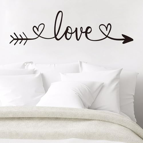 AnFigure Love Quotes Wall Stickers: Inspirational Vinyl Art Couples Wall Decals for Home Bedroom Bathroom Living Room - Love Arrow 25"X7" - Image 5