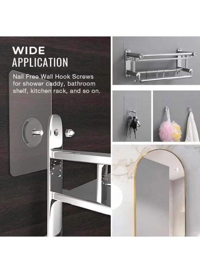 Generic Heavy Duty Transparent Adhesive Wall Hooks – 10 Pcs – Waterproof & Rustproof – Strong Sticky Hooks for Kitchen, Bathroom & Storage - Image 2